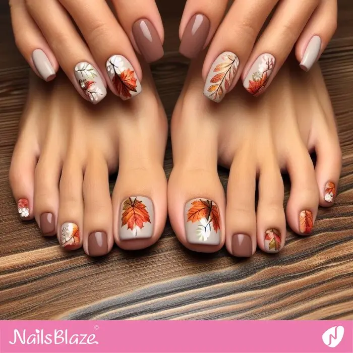 Fall Leaves Toenails | Seasonal - NB1198